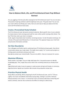 Balance Work, Life & PE Architectural Exam Prep