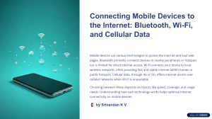 Mobile Internet: Bluetooth, Wi-Fi, Cellular, Encryption