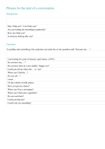 Conversation Phrases: Salesperson & Customer