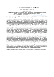Good Governance in Malawi: A Critical Analysis