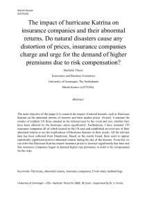 Hurricane Katrina & Insurance: Abnormal Returns Analysis