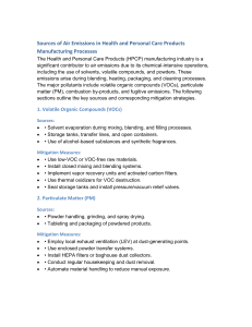 Air Emission Sources & Mitigation in HPCP Manufacturing