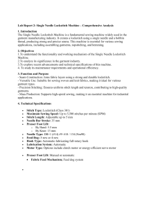 Single Needle Lockstitch Machine Analysis: Lab Report