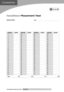 face2face Placement Test Answer Sheet