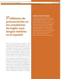 Problemas de pronunciación en estudiantes hispanohablantes de inglés