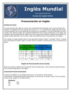 Gu&iacute;a de pronunciaci&oacute;n en ingl&eacute;s: vocales y consonantes