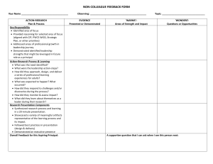 Aspiring Principal Action Research Feedback Form