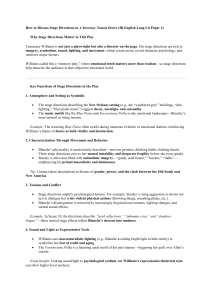 A Streetcar Named Desire: Analyzing Stage Directions