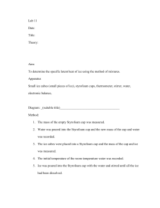Latent Heat of Ice Lab Report: Method of Mixtures