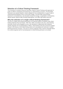Critical Thinking Framework Selection: Paul-Elder Model