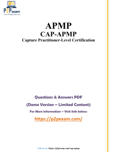 APMP CAP-APMP Certification: Questions & Answers PDF