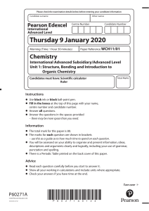 Chemistry IAL Unit 1 Exam Paper - Structure & Bonding