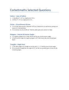 Maths Worksheet: Indices, Circles, Polygons, Triangles