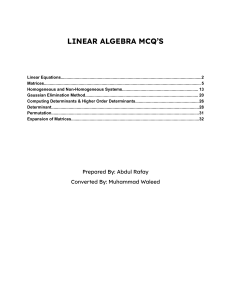 Linear Algebra MCQs: Practice Questions & Answers