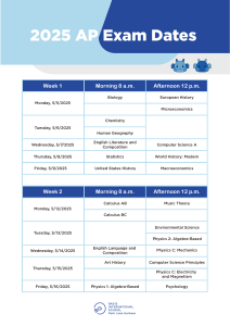 2025 AP Exam Schedule | Dates & Times for All Subjects
