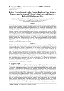 Geometri Jalan Angkut pada Pengupasan Overburden: Studi Teknis