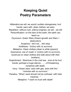 Keeping Quiet: Poetry Analysis & Poetic Devices