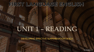 Summarization Skills: Reading Comprehension for Secondary 3