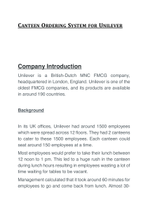 Unilever Canteen Ordering System: Business Analysis