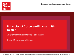 Corporate Finance Introduction: Principles & Decisions
