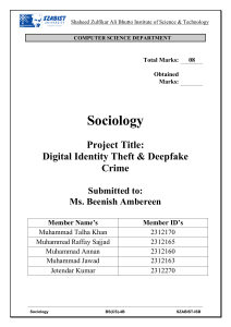 Digital Identity Theft & Deepfake Crime: A Sociological Perspective