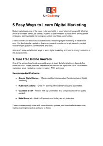 5 Easy Ways to Learn Digital Marketing | Digital Marketing Guide