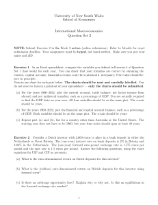 International Macroeconomics Question Set 2 - UNSW