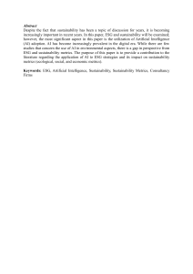 AI, ESG, and Sustainability: A Literature Contribution
