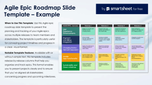 Agile Epic Roadmap Slide Template - Example