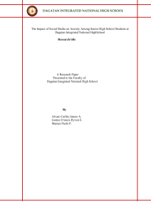 Social Media & Anxiety: A High School Research Paper