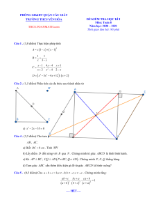 Examen de Matemáticas 8 - Álgebra y Geometría