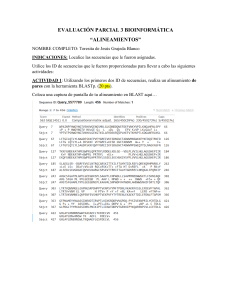 Examen de Bioinform&aacute;tica: Alineamiento de Secuencias