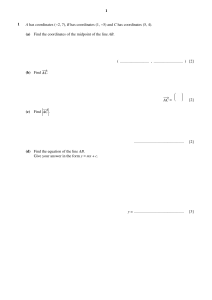 Vector Geometry Worksheet: Lines, Midpoints, Vectors