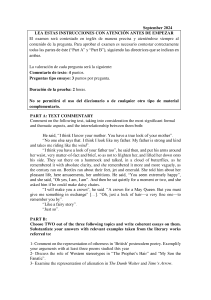 English Exam: Text Commentary & Essay Questions