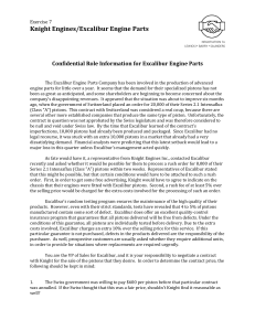 Excalibur Engine Parts Negotiation Exercise