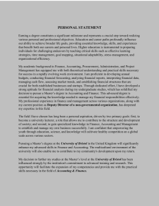 Personal Statement: Accounting & Finance Master's Application