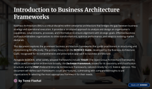Business Architecture Frameworks: BIZBOK, TOGAF, Zachman