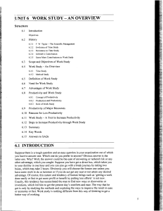Work Study: An Overview - Principles & Productivity