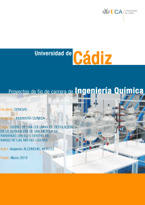 Dise&ntilde;o Columna Destilaci&oacute;n: Tesis Ingenier&iacute;a Qu&iacute;mica