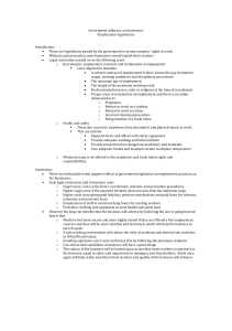 Government Influence on Business: Employment Legislation