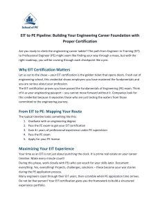 EIT to PE: Engineering Career Path & Certification Guide