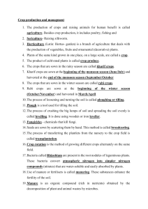 Crop Production & Management: Study Notes