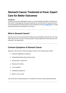 Stomach Cancer Treatment Pune: Expert Care & Better Outcomes