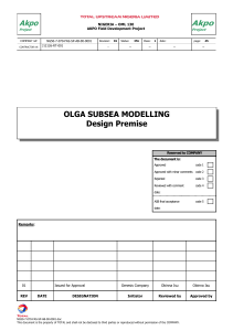 AKPO Field OLGA Subsea Modeling Design Premise