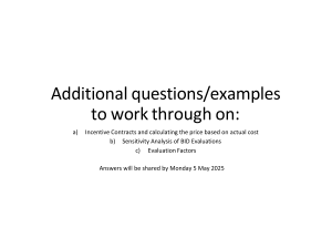 Incentive Contracts & Bid Evaluation Examples