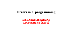 C Programming Errors & Structure