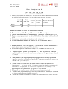 Bank Management Assignment: Investment, Money Multiplier, RAROC