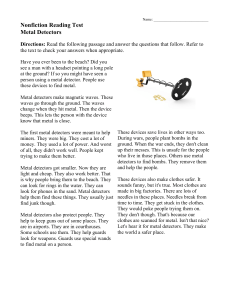 Metal Detectors Reading Comprehension Test