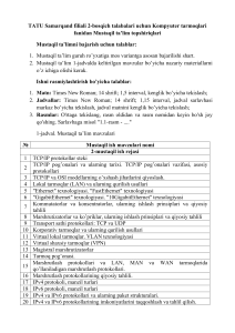 Kompyuter Tarmoqlari Mustaqil Ta'lim Topshirig'i