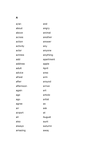 English Vocabulary List: A-Z | Learn New Words